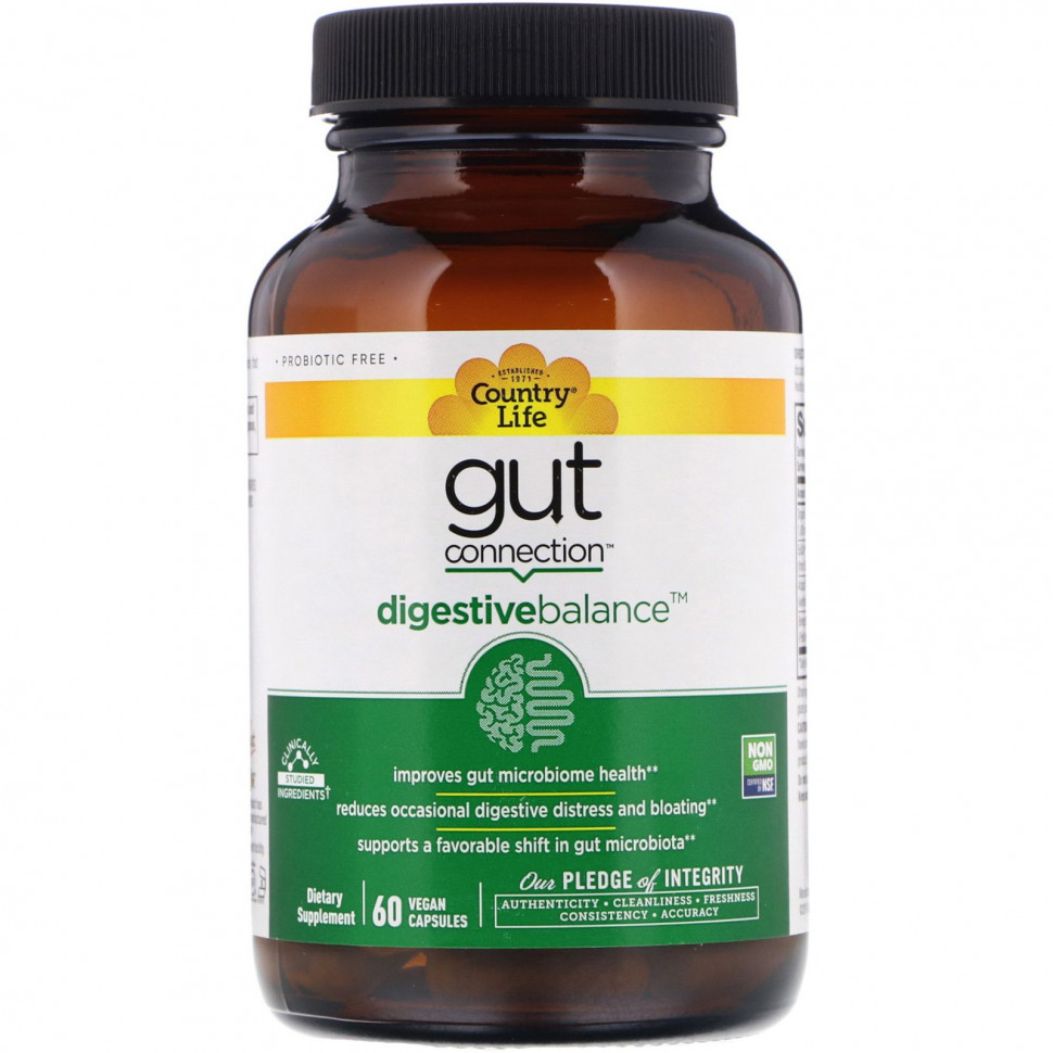   Country Life, Gut Connection, Digestive Balance, 60      -     -,    