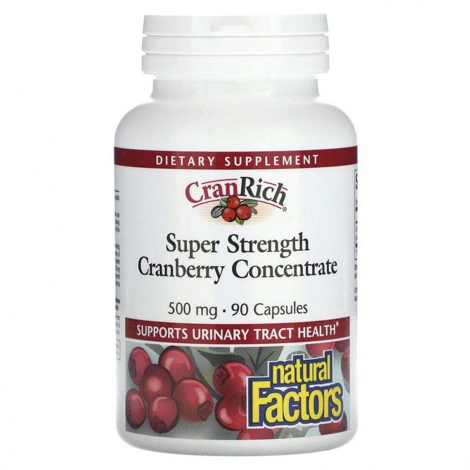   Natural Factors, CranRich, Super Strength,  , 500 , 90     -     -,    