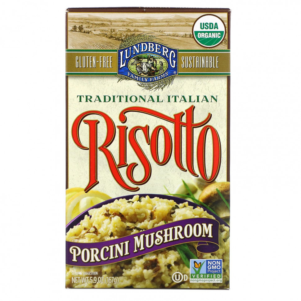   Lundberg, Organic, Traditional Italian Risotto, Porcini Mushroom, 5.9 oz (167 g)    -     -,    