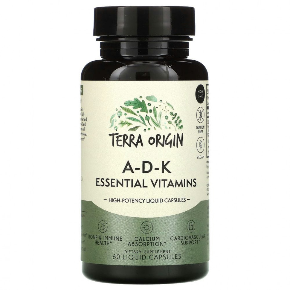   Terra Origin, ADK Essential Vitamins, 60      -     -,    