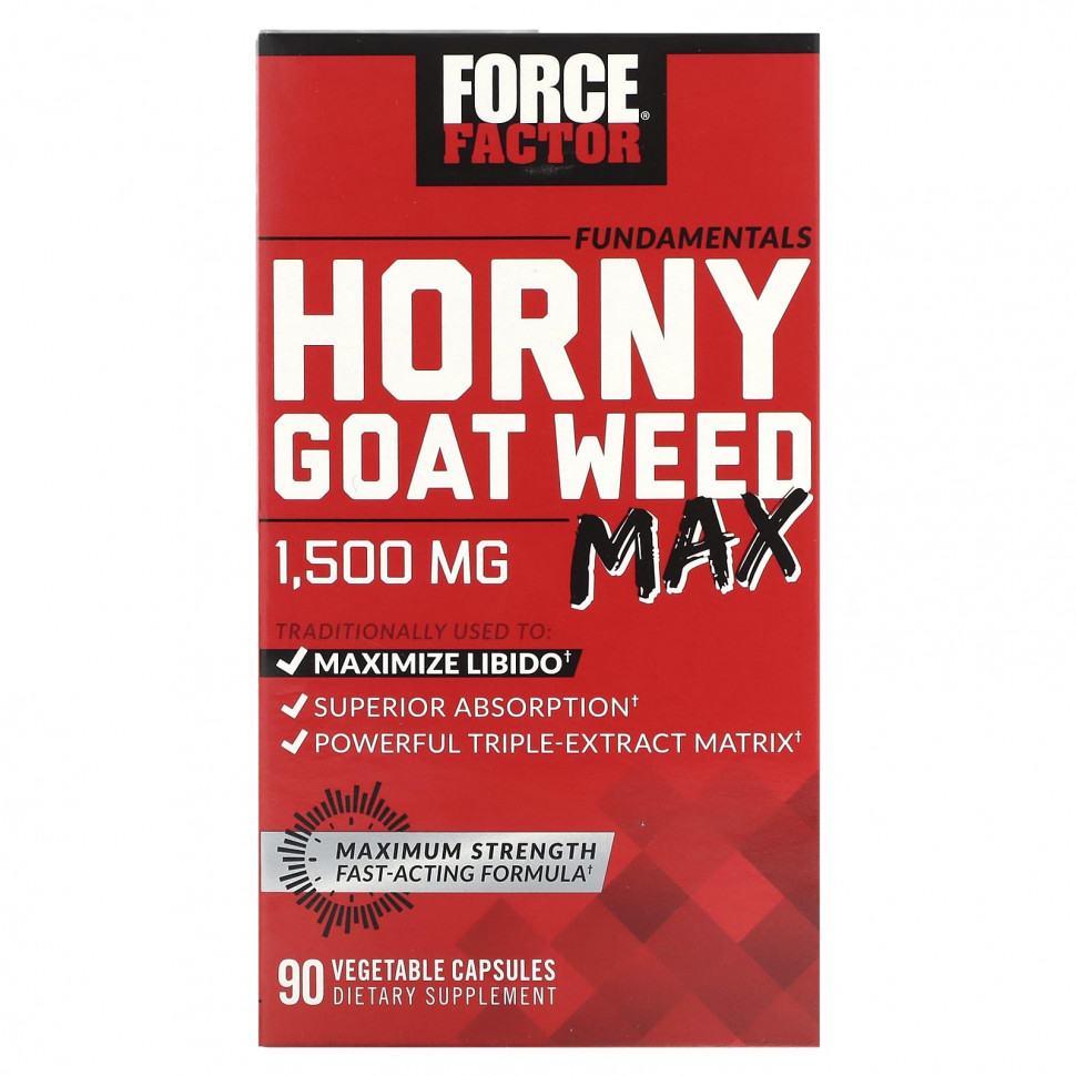   Force Factor, Fundamentals, Horny Goat Weed Max, 500 , 90      -     -,    