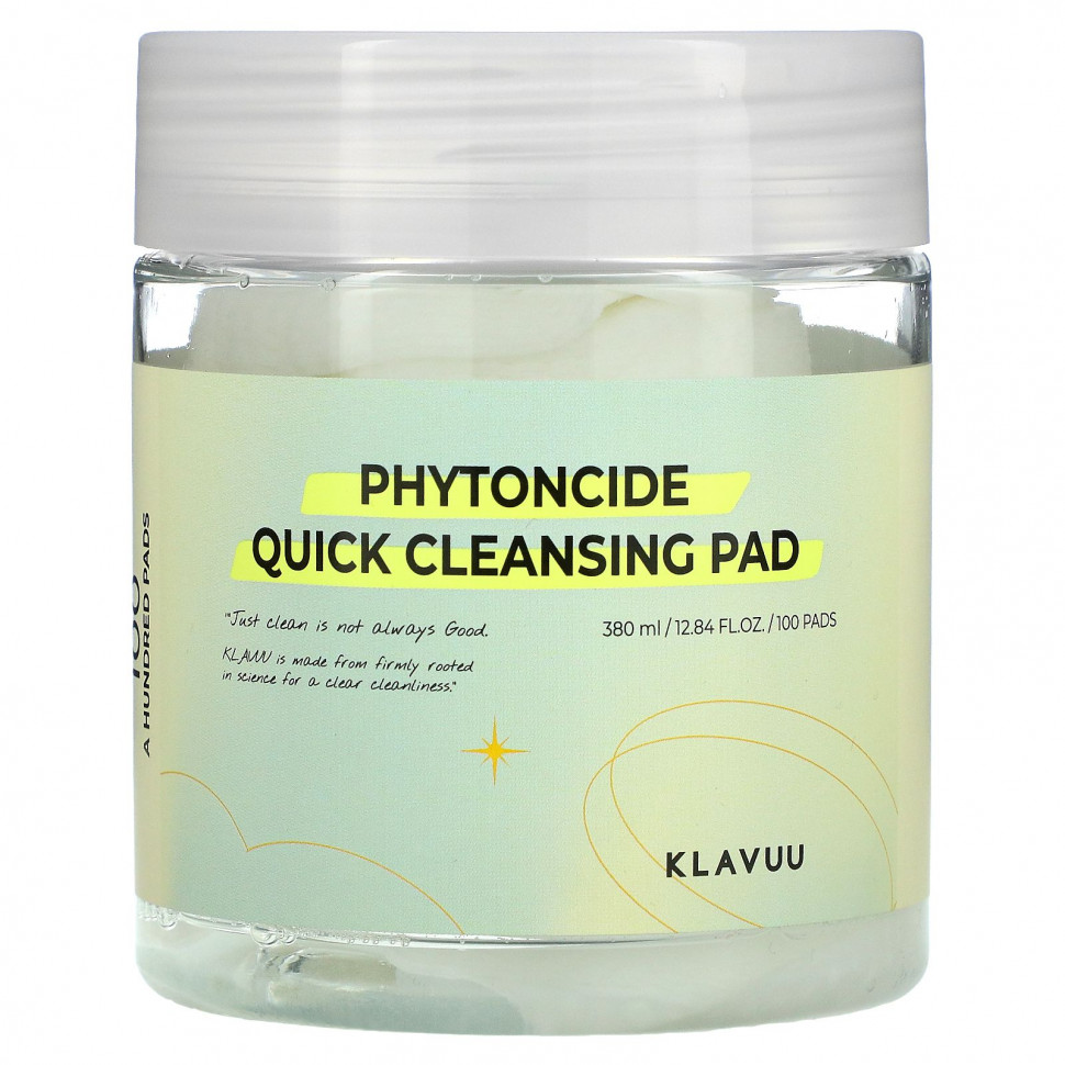   KLAVUU, Phytoncide Quick Cleansing Pad, 100     -     -,    