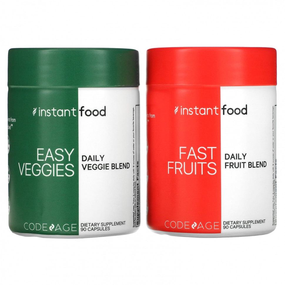   Codeage, Easy Veggies Daily Veggie Blend / Fast Fruits Daily Fruit Blend, 2 , 90       -     -,    