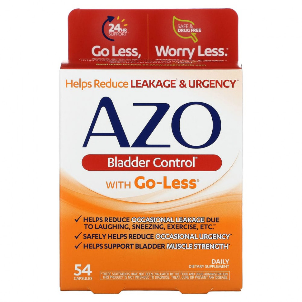   Azo, Bladder Control, with Go-Less, 54 Capsules    -     -,    