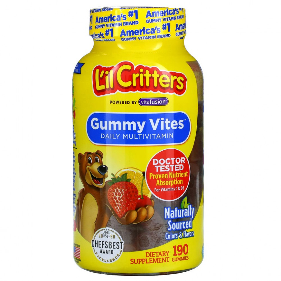   L'il Critters, Gummy Vites,  , 190      -     -,    