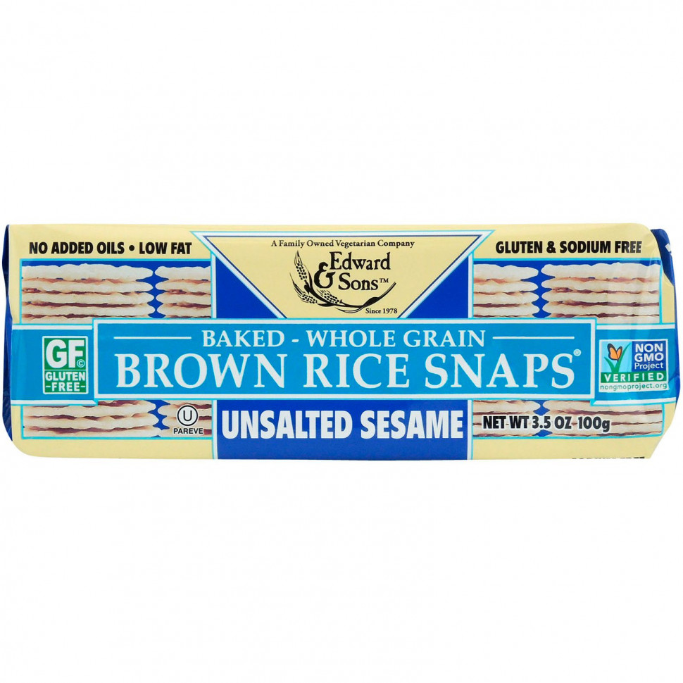   Edward & Sons, Baked Brown Rice Snaps (    ),  , 100     -     -,    