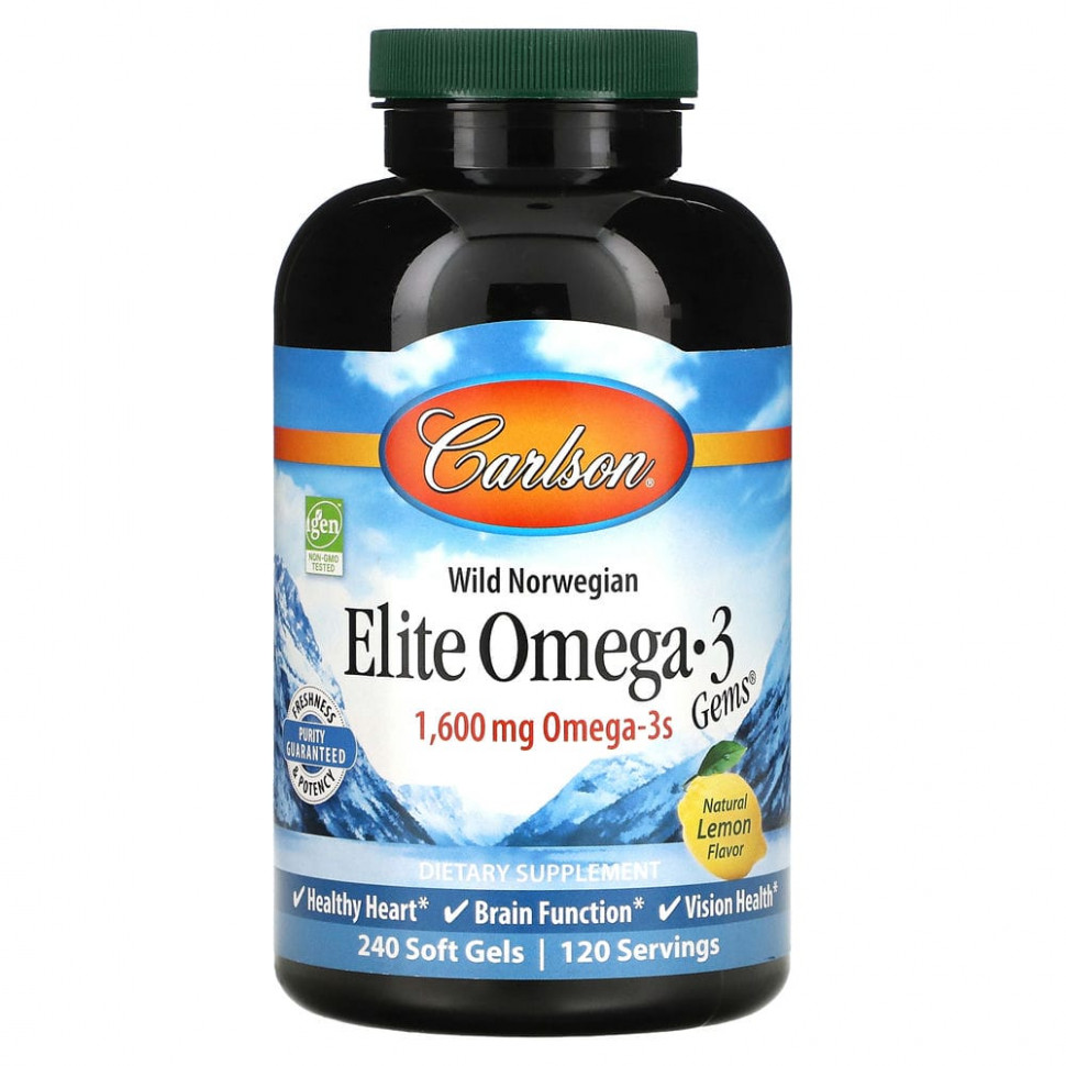   Carlson Labs, Elite Omega-3 Gems,  -3 ,   , 800 , 240      -     -,    