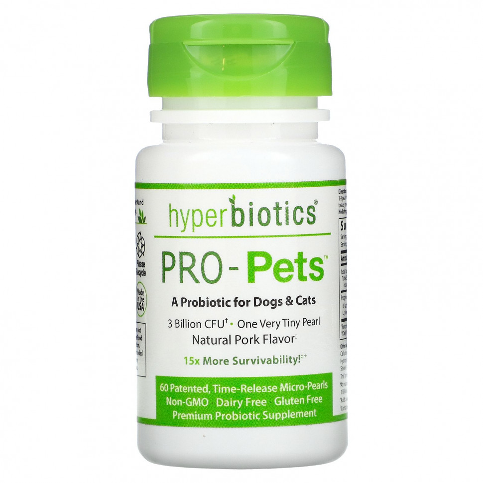   Hyperbiotics, Pro-Pets,     ,  , 3  ,  60, -       -     -,    