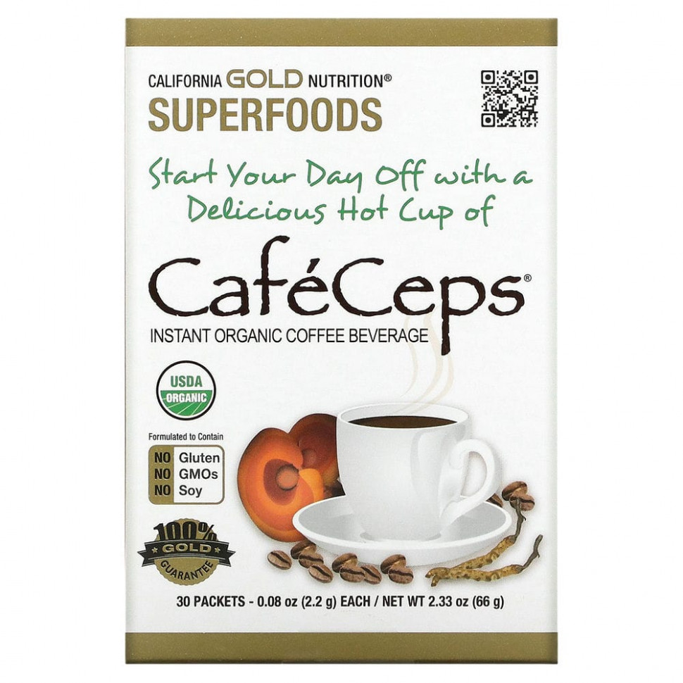   California Gold Nutrition, SUPERFOODS, Caf?Ceps,       , 30   2,2  (0,08 )    -     -,    