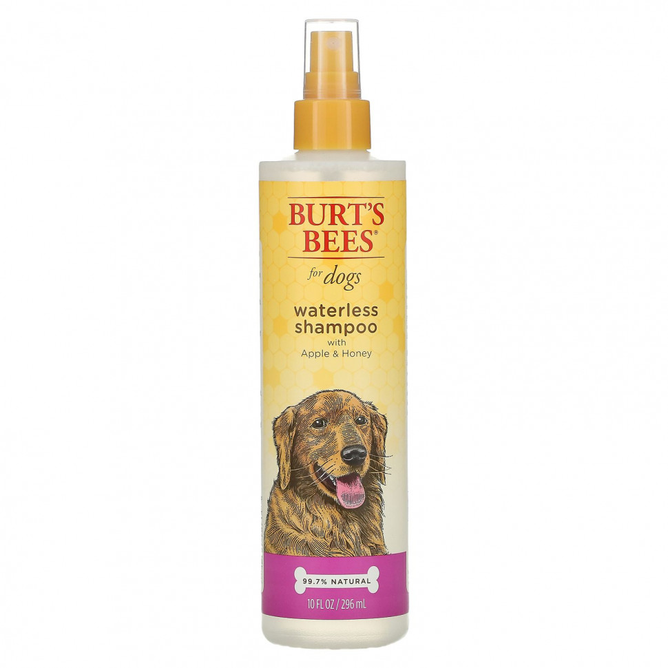   Burt's Bees, Waterless Shampoo for Dogs, Apple & Honey, 10 fl oz (296 ml)    -     -,    