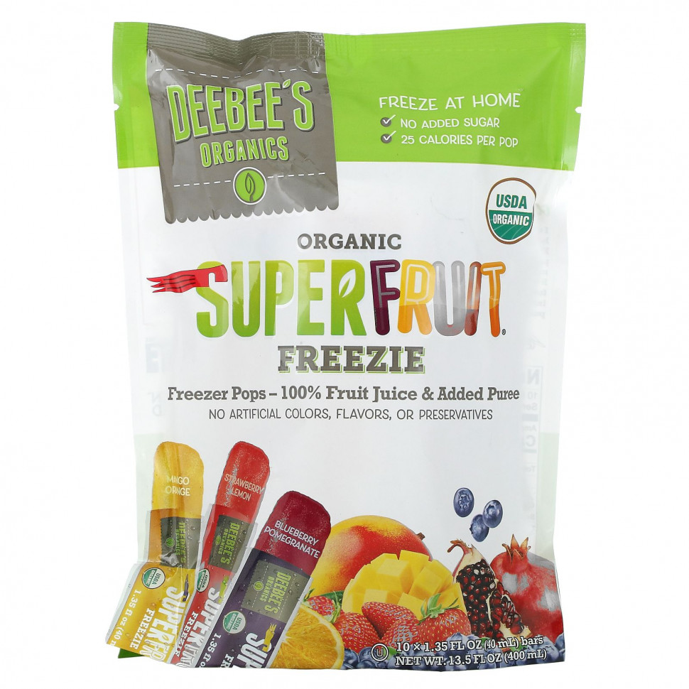   Deebee's Organic, Superfruit Freezie, , 10 , 40  (1,35 . )    -     -,    