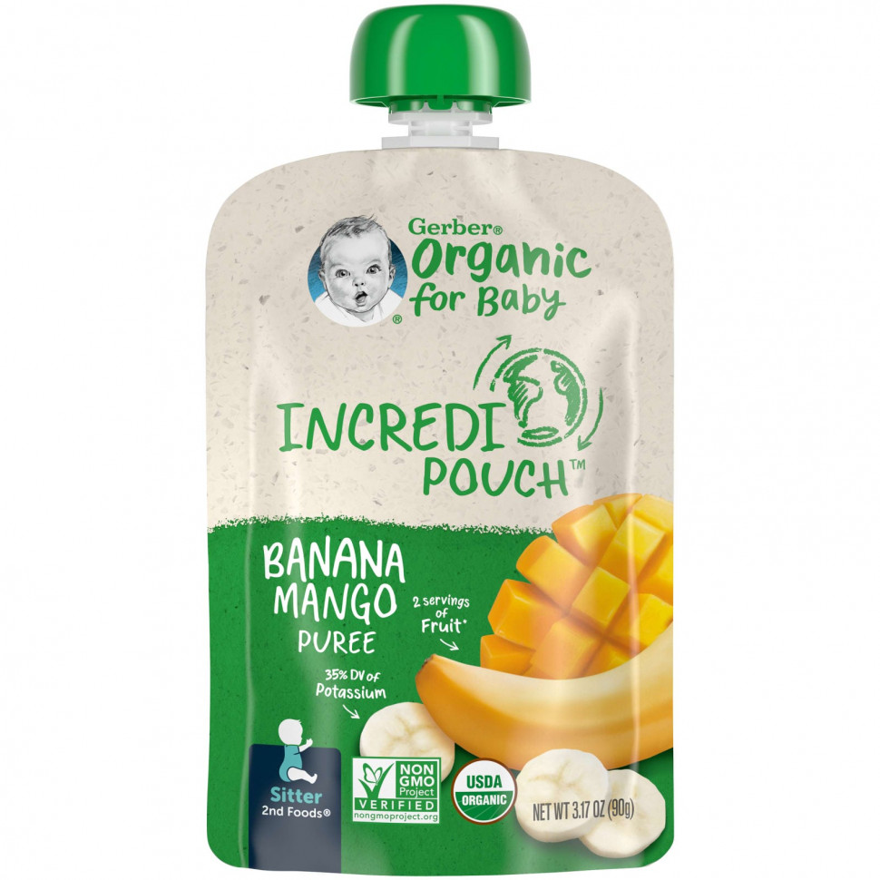   Gerber, Organic for Baby, 2nd Foods, ,  , 90  (3,17 )    -     -,    