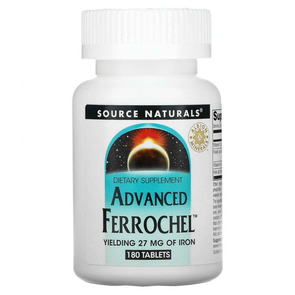   Source Naturals, Advanced Ferrochel,  , 180     -     -,    