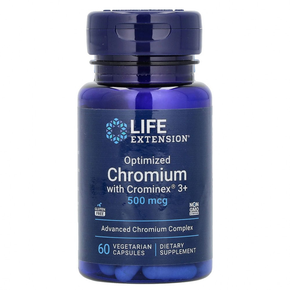   Life Extension,    Crominex 3+, 500 , 60      -     -,    