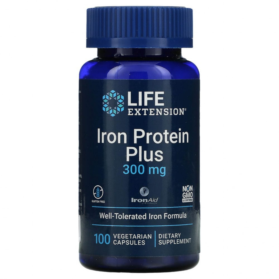   Life Extension, Iron Protein Plus, 300 , 100      -     -,    