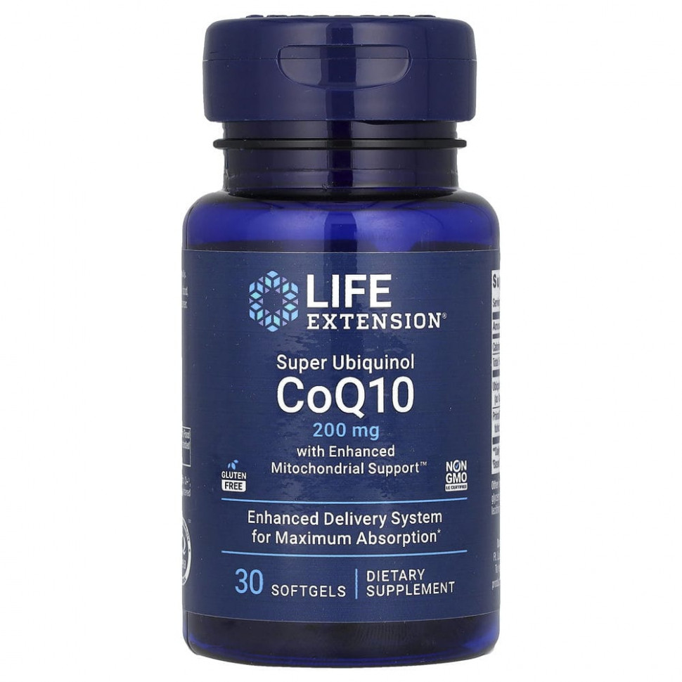   Life Extension, Super Ubiquinol CoQ10    , 200 , 30      -     -,    