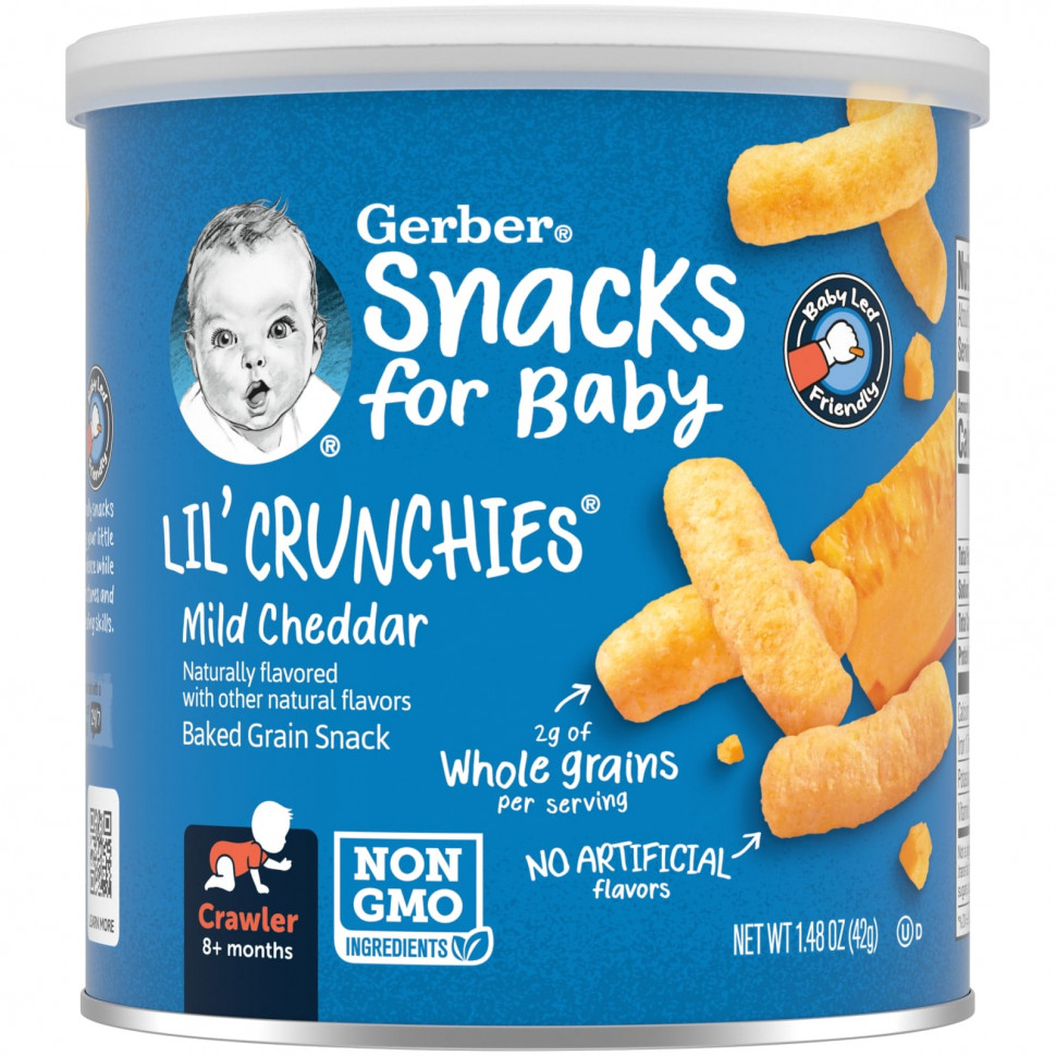   Gerber, Snacks for Baby, Lil 'Crunchies,    ,  8 ,  , 42  (1,48 )    -     -,    