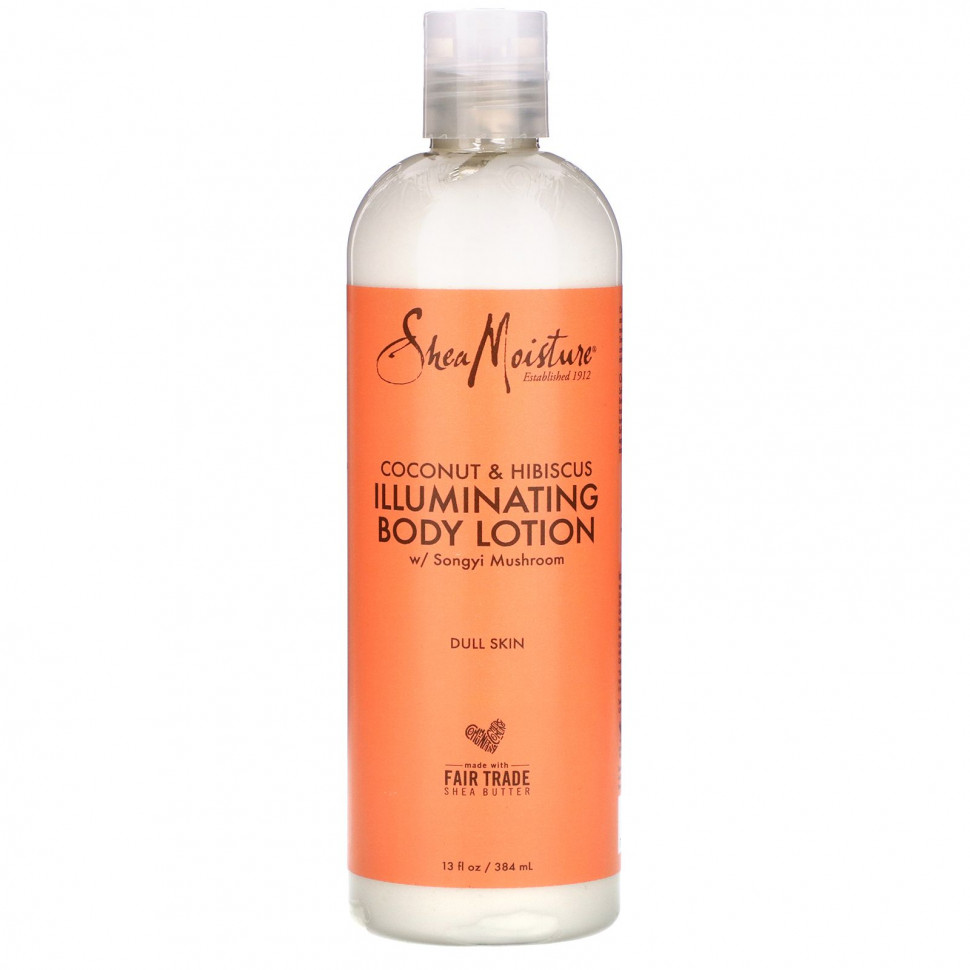   SheaMoisture, Illuminating Body Lotion, Coconut & Hibiscus with Songyi Mushroom, 13 fl oz (384 ml)    -     -,    