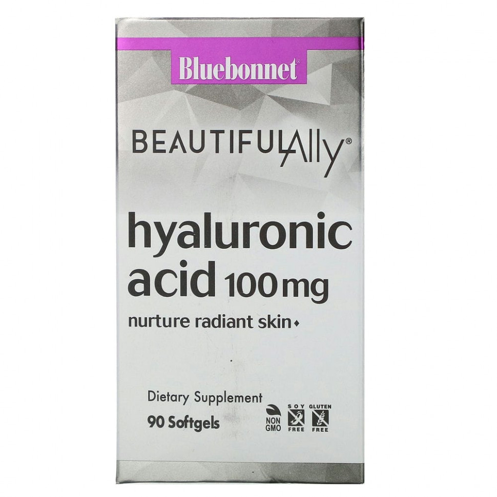   Bluebonnet Nutrition, Beautiful Ally, Hyaluronic Acid, 100 mg , 90 Softgels    -     -,    