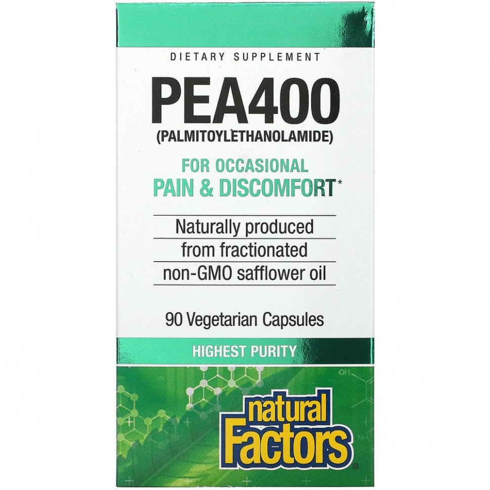   Natural Factors, PEA400, 90      -     -,    