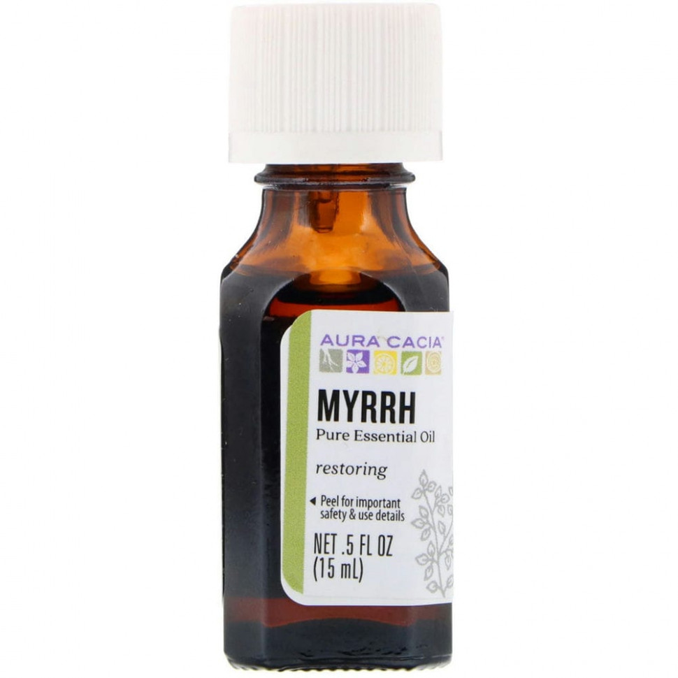   Aura Cacia, Pure Essential Oil, Myrrh, .5 fl oz (15 ml)    -     -,    