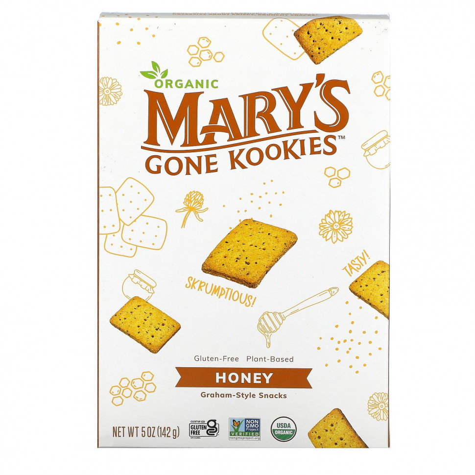   Mary's Gone Crackers, Graham Style Snack, Honey, 5 oz (141 g)    -     -,    