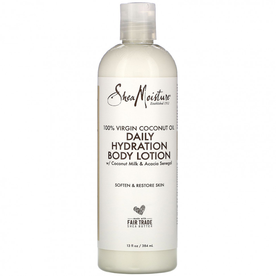   SheaMoisture, 100 % Virgin Coconut Oil, Daily Hydration Body Lotion, 13 fl oz (384 ml)    -     -,    