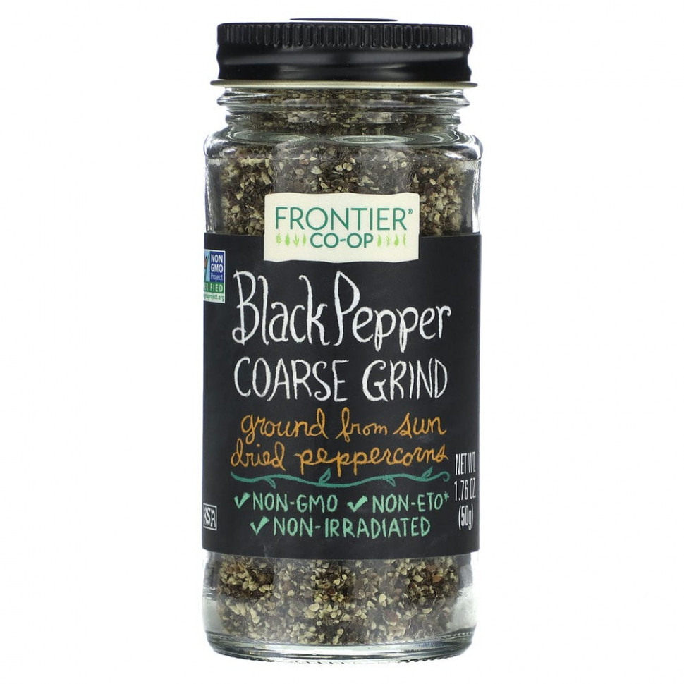   Frontier Co-op, Black Pepper, Coarse Grind, 1.76 oz (50 g)    -     -,    