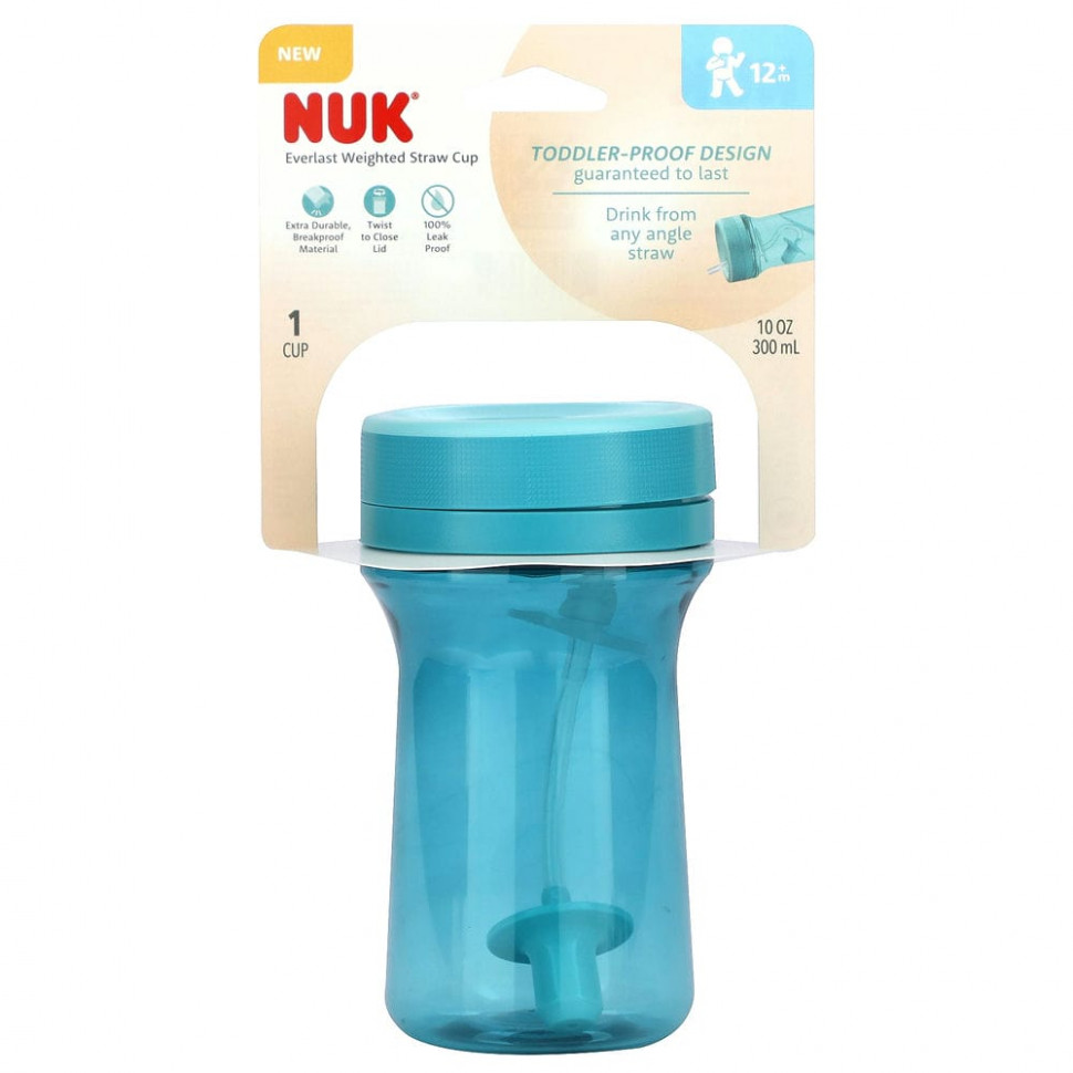   NUK, Everlast Weighted Straw Cup,    12 , , 300  (10 )    -     -,    