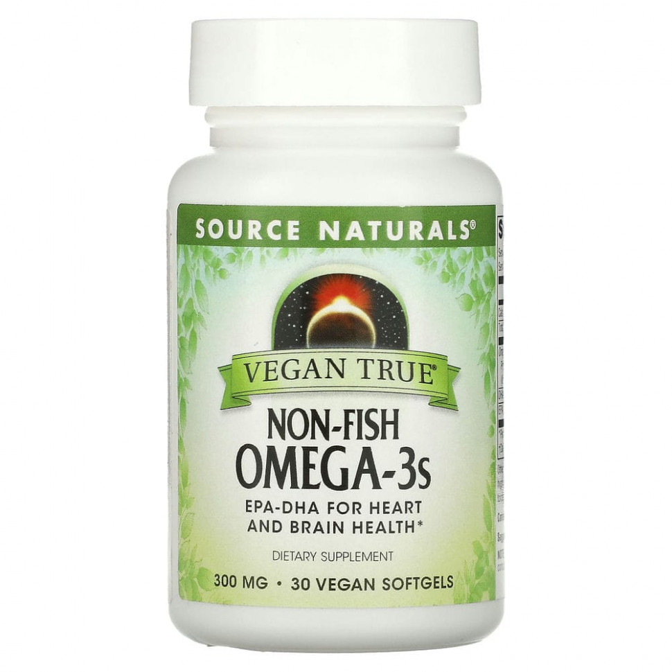   Source Naturals, Vegan True, -3     , 300 , 30      -     -,    