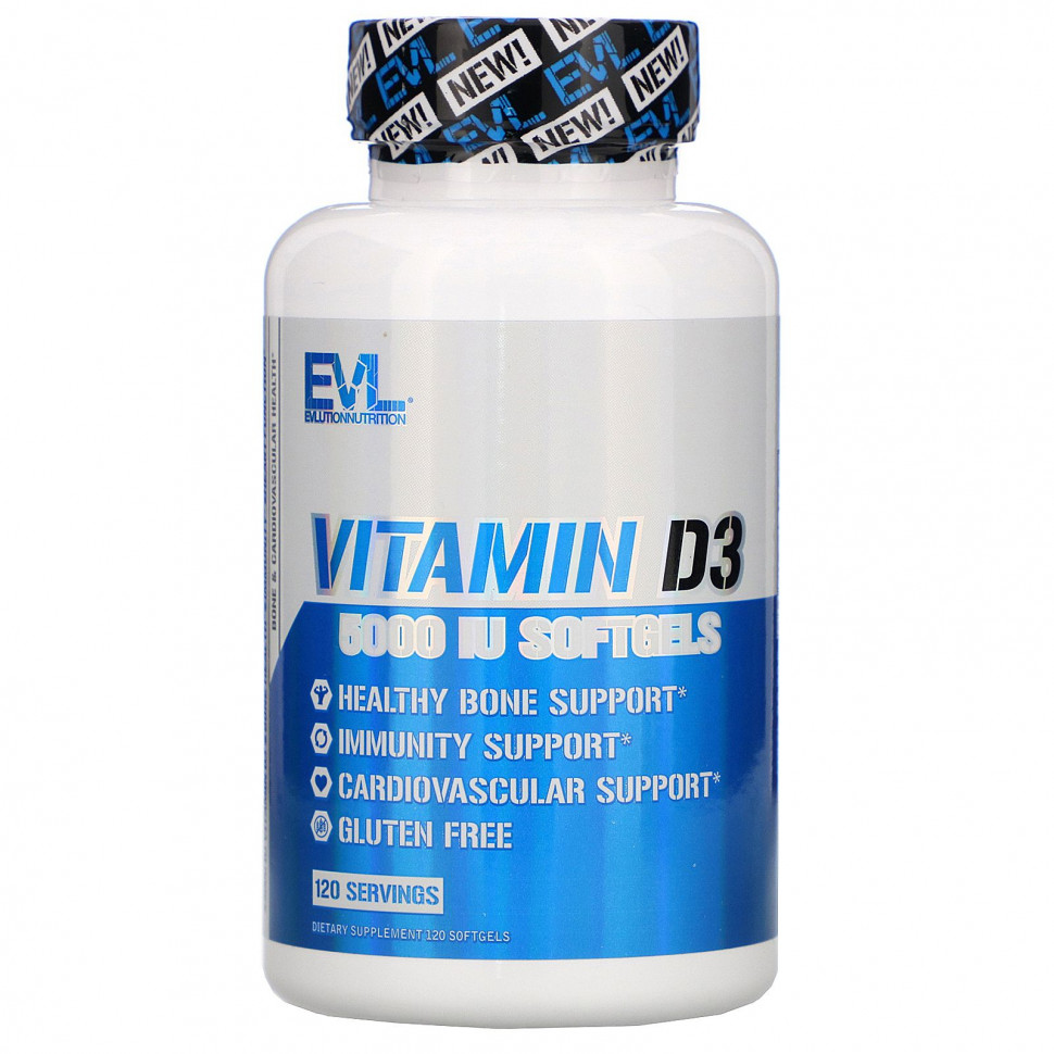   EVLution Nutrition,  D3, 5000 , 120      -     -,    