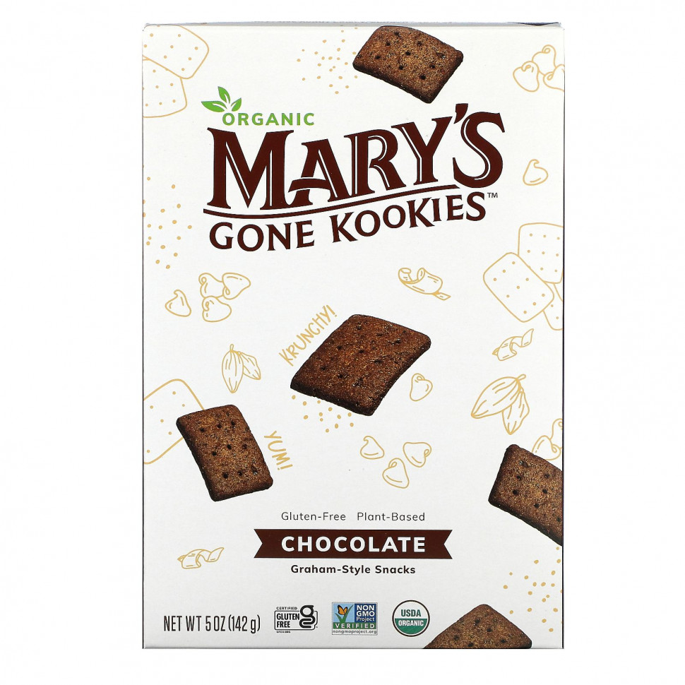   Mary's Gone Crackers, Graham Style Snack, Chocolate, 5 oz (141 g)    -     -,    