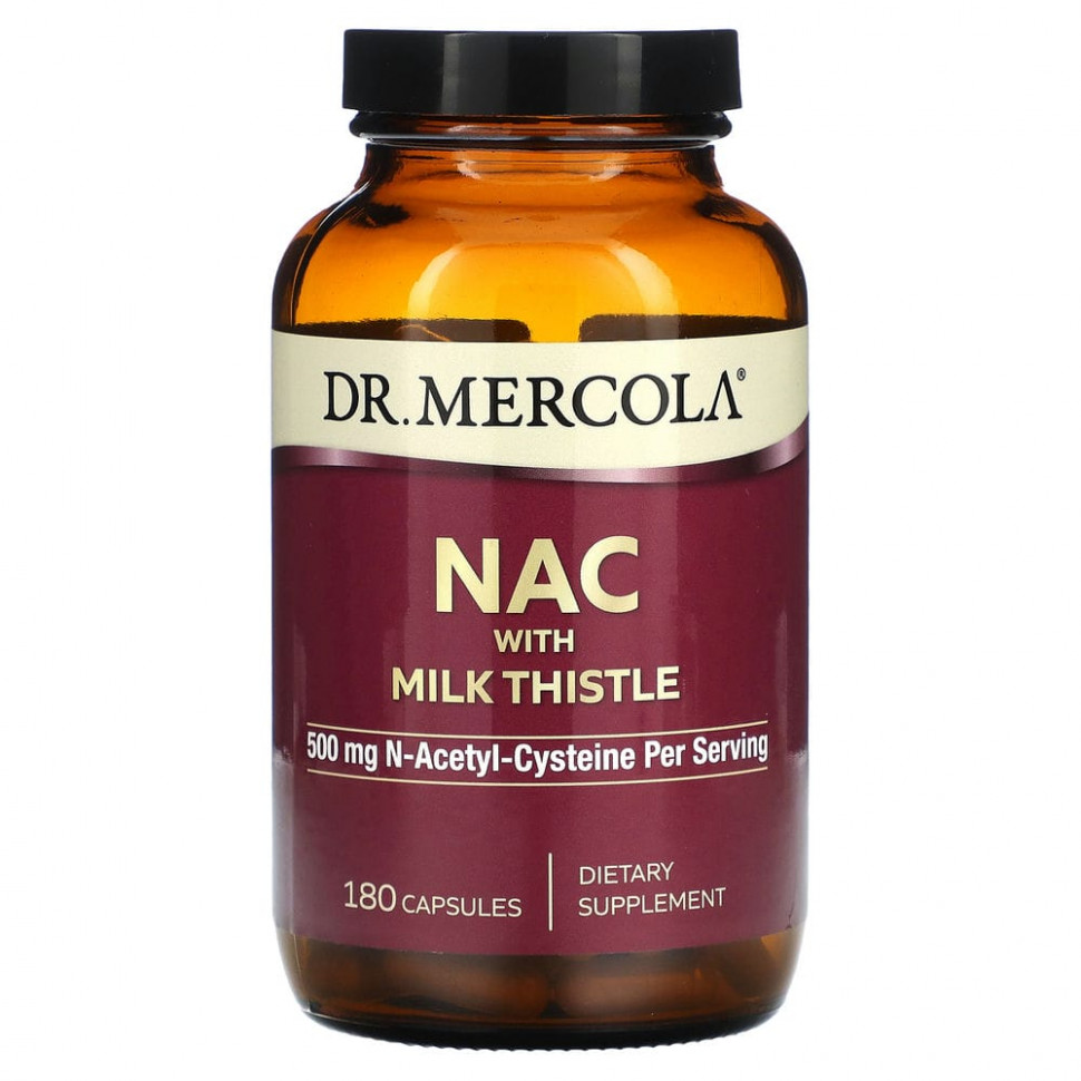   Dr. Mercola, NAC With Milk Thistle, 250 mg, 180 Capsules    -     -,    