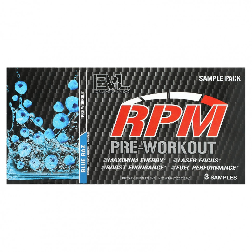   EVLution Nutrition, RPM,  , , Blue Raz, 3 -, 18,9  (0,67 )    -     -,    