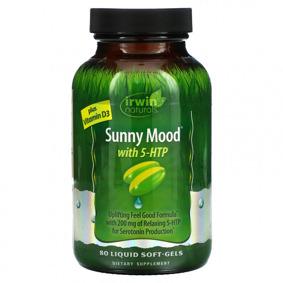   Irwin Naturals, Sunny Mood  5-HTP   D3, 80      -     -,    