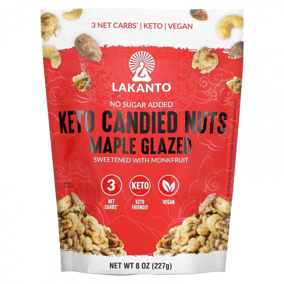   Lakanto, Keto Candied Nuts, Maple Glazed, 8 oz (227 g)    -     -,    