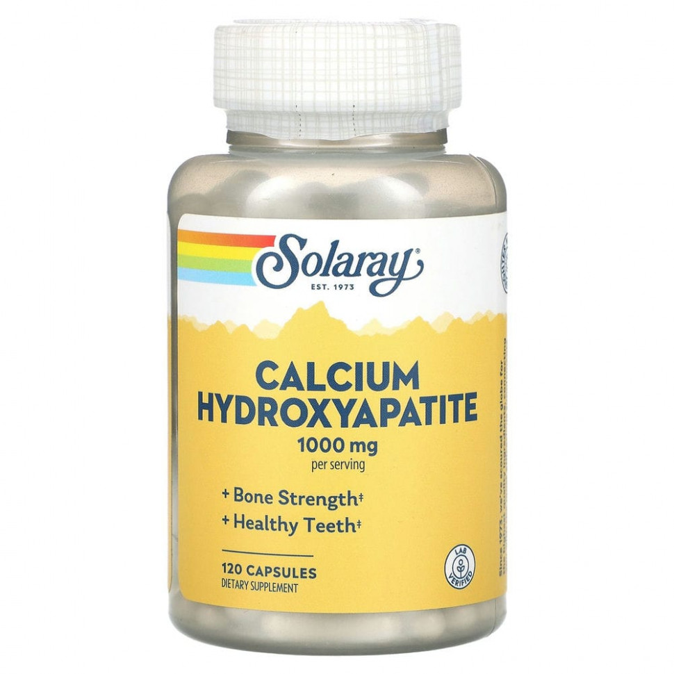   Solaray, Calcium Hydroxyapatite, 250 mg, 120 Capsules    -     -,    