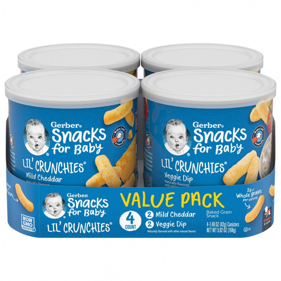   Gerber, Snacks for Baby,   ,    ,  8 ,     , 4   42  (1,48 )    -     -,    