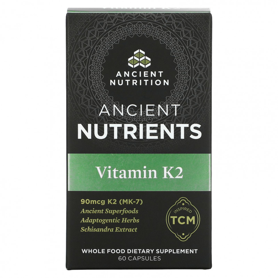   Dr. Axe / Ancient Nutrition, Ancient Nutrients,  K2, 60     -     -,    