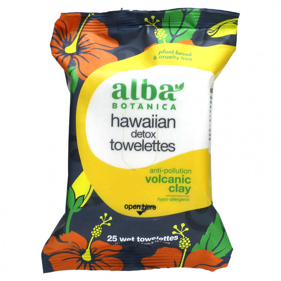   Alba Botanica, Hawaiian Detox Towelettes, 25      -     -,    