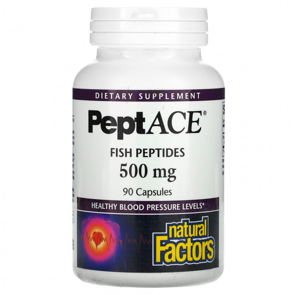   Natural Factors, PeptACE,  , 500 , 90     -     -,    