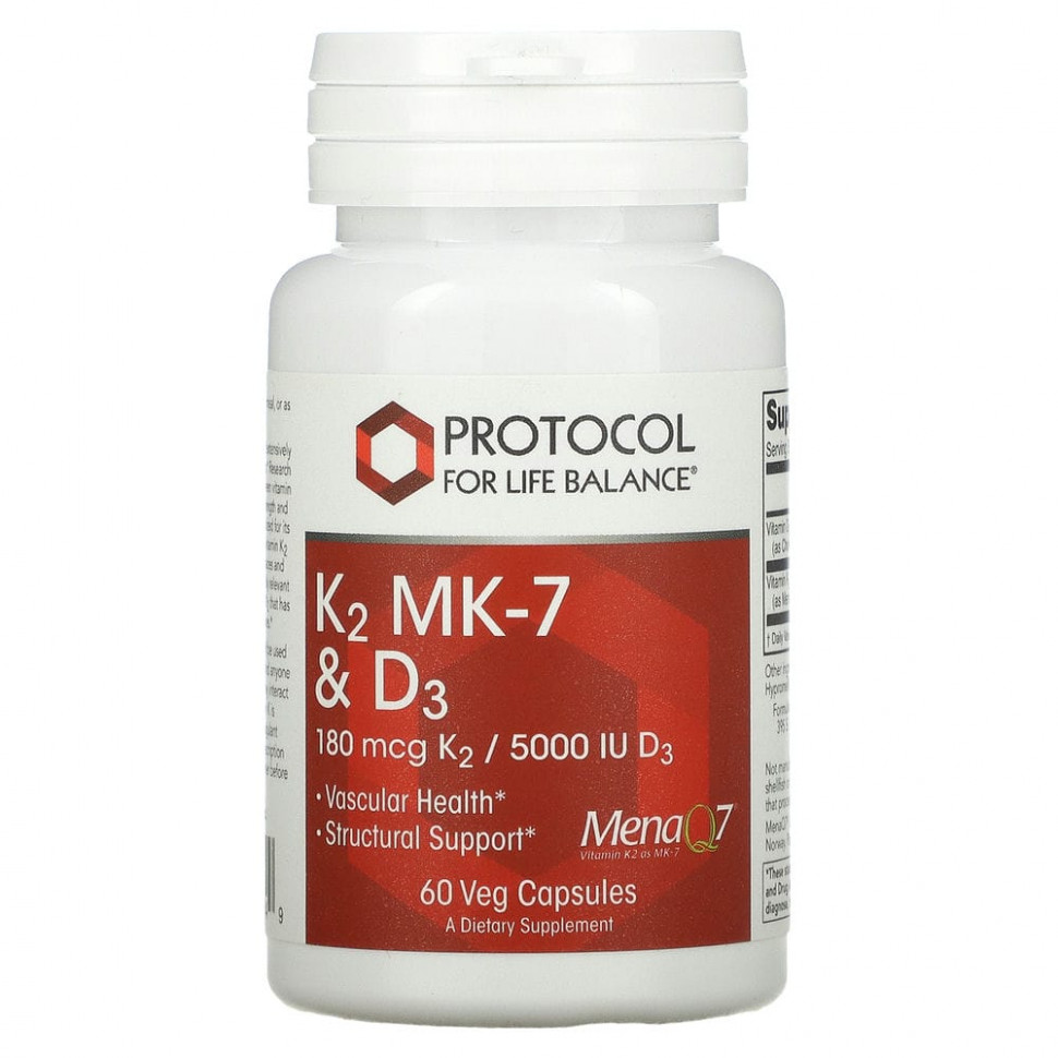   Protocol for Life Balance, K2 MK-7  D3`` 60      -     -,    