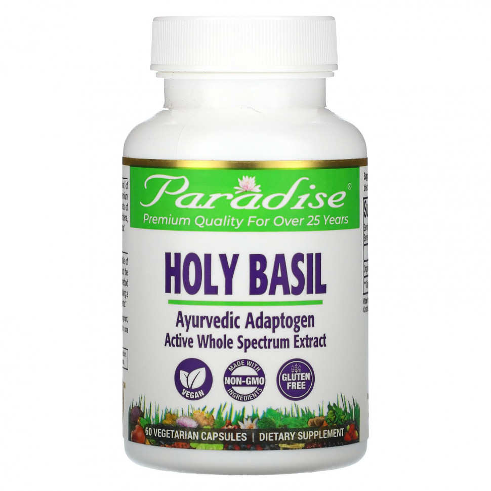   Paradise Herbs, Organics, Holy Basil, 60 Vegetarian Capsules    -     -,    