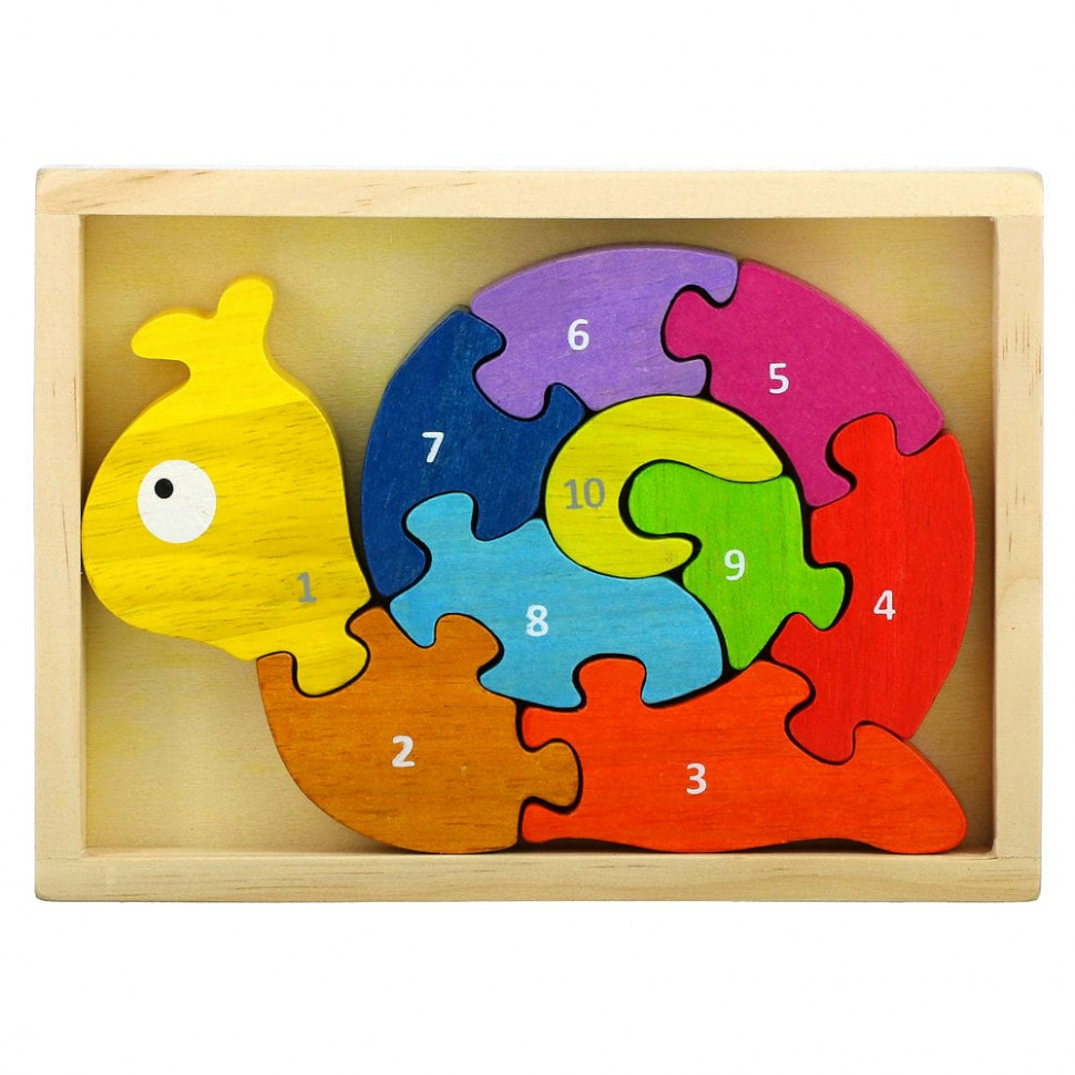   Begin Again Toys, Number Snail, Teach & Play Puzzle, 2+ Years, 10 .    -     -,    