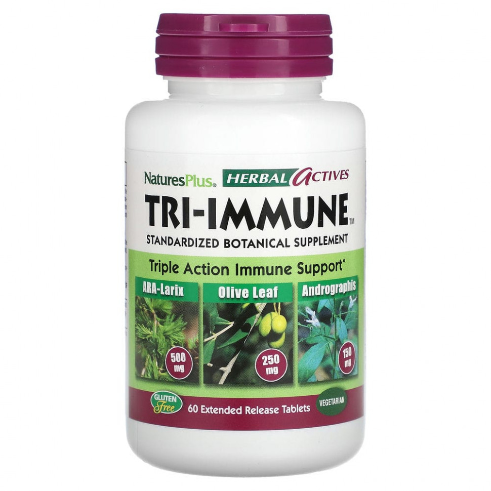   NaturesPlus, Herbal Actives, Tri-Immune, 60        -     -,    