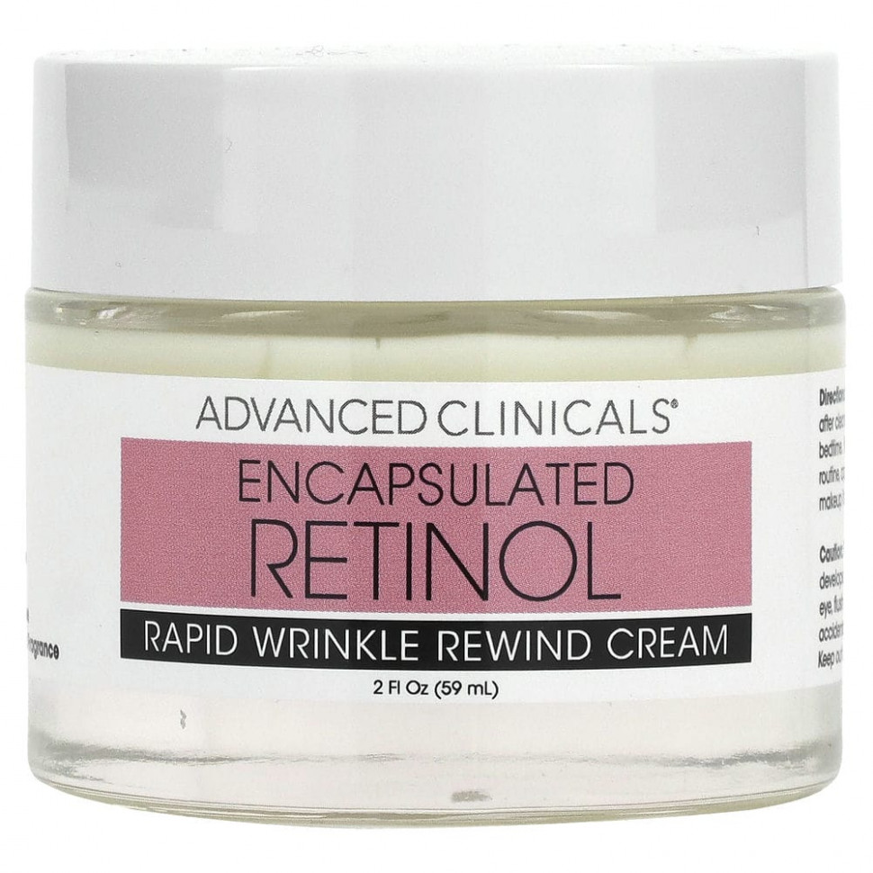   Advanced Clinicals, Encapsulated Retinol, Rapid Wrinkle Rewind Cream, Fragrance Free, 2 fl oz (59 ml)    -     -,    