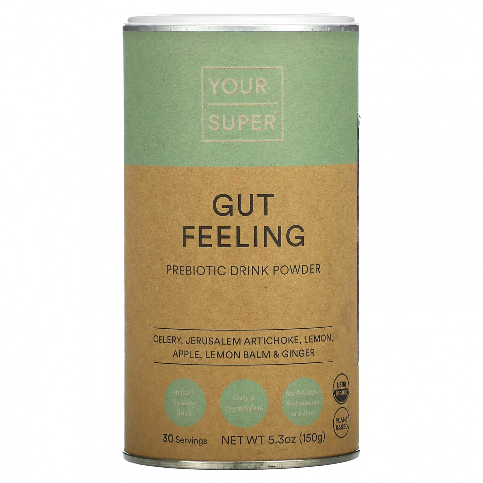   Your Super, Gut Feeling, Prebiotic Drink Powder , 5.3 oz (150 g)    -     -,    