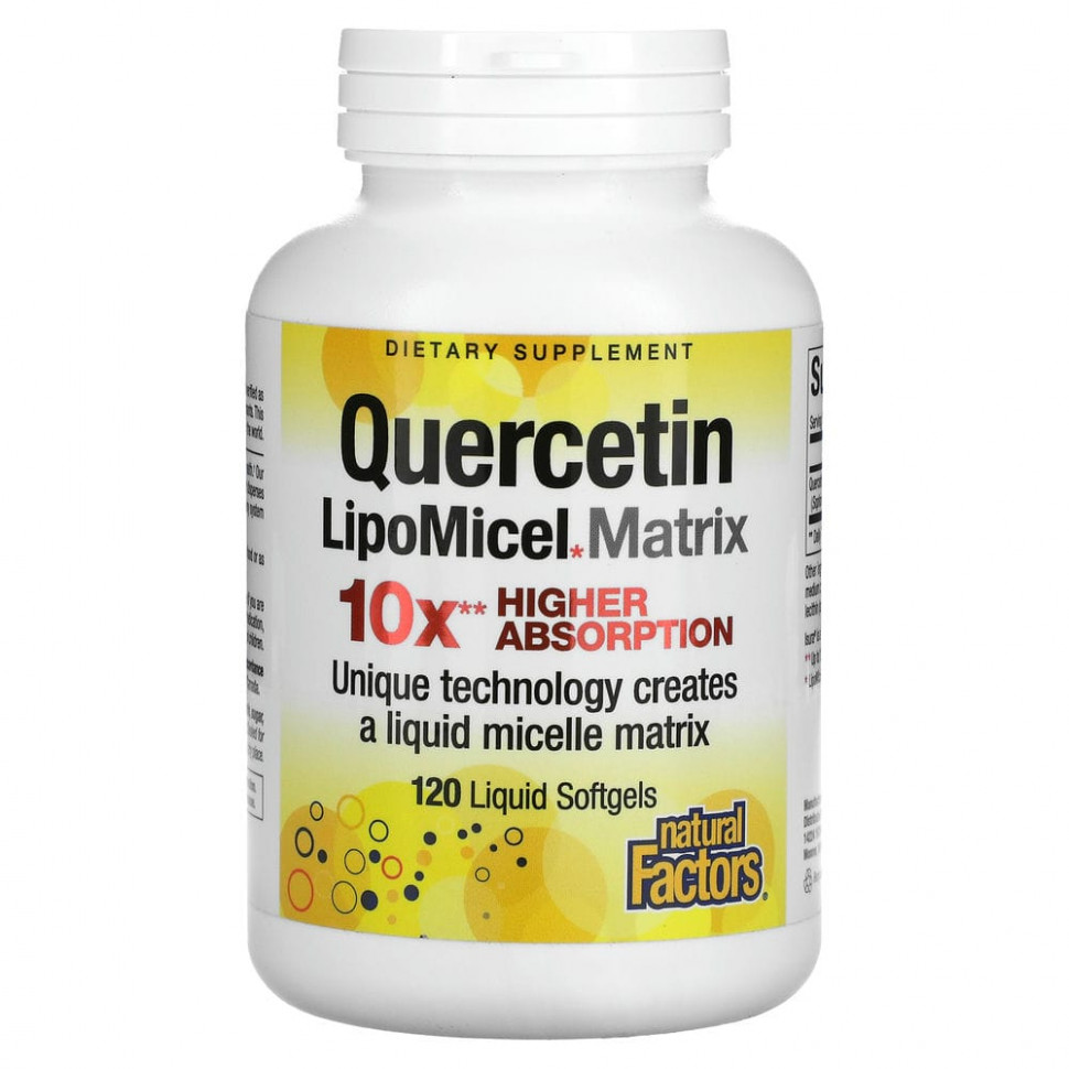   Natural Factors, Quercetin LipoMicel Matrix, 120      -     -,    