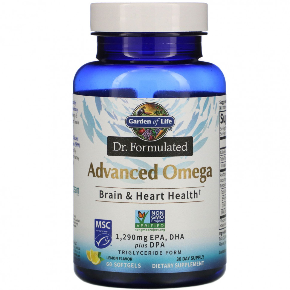   Garden of Life,    Formulated, Advanced Omega, , 60      -     -,    