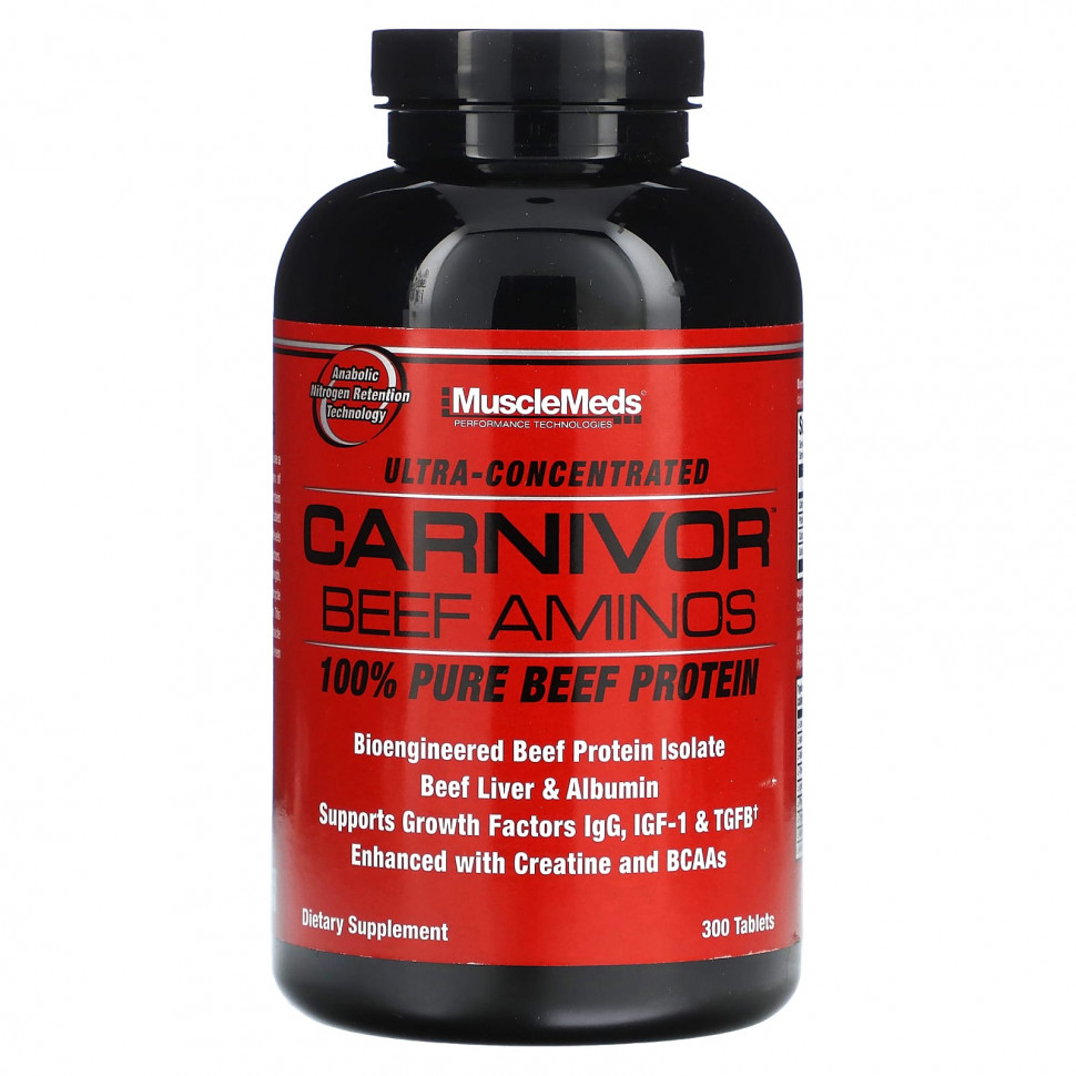   MuscleMeds, Carnivor Beef Aminos, 100%   , 300     -     -,    